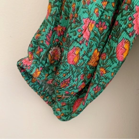 Celina Moon Green Floral Tiered Midi Dress Small NEW NWOT - Picture 5 of 10